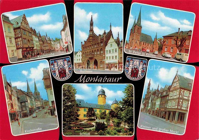 Montabaur Westerwald Kirchstrasse Rathaus St Peter in Kelten Schloss Kleiner und