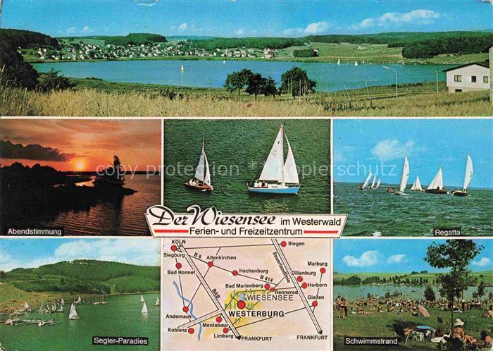 Westerburg  Westerwald Rheinland-Pfalz Wiesensee Abendstimmung Segler Paradies R