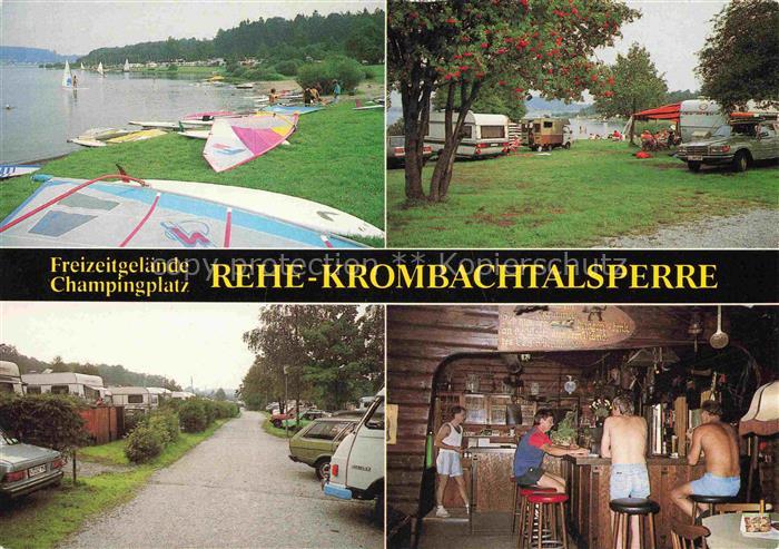 Rehe Westerwald Rheinland-Pfalz Campingplatz Krombachtalsperre Gaststaette Bar