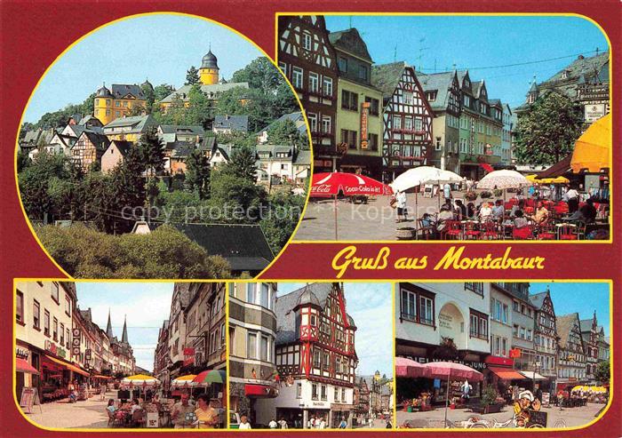 Montabaur Westerwald Schloss Marktplatz Strassencafes