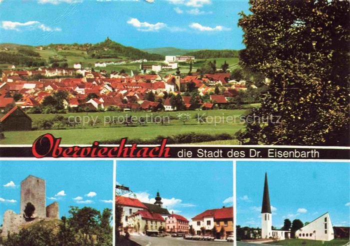 Oberviechtach Panorama Burgruine Ortspartie Kirche
