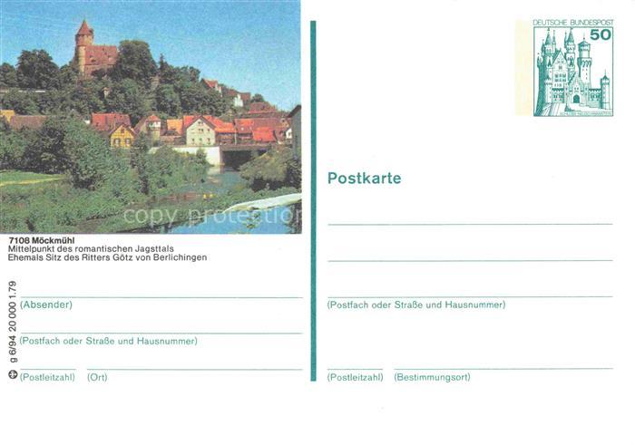 Moeckmuehl Jagsttal mit ehem Burg des Ritters Goetz von Berlichingen