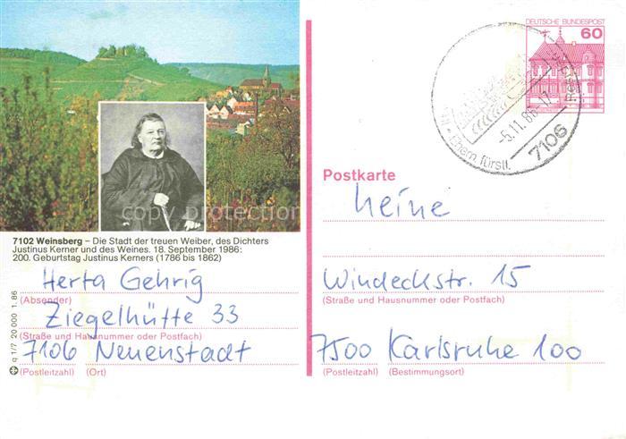 Weinsberg HEILBRONN BW Panorama Portrait Justinus Kerner