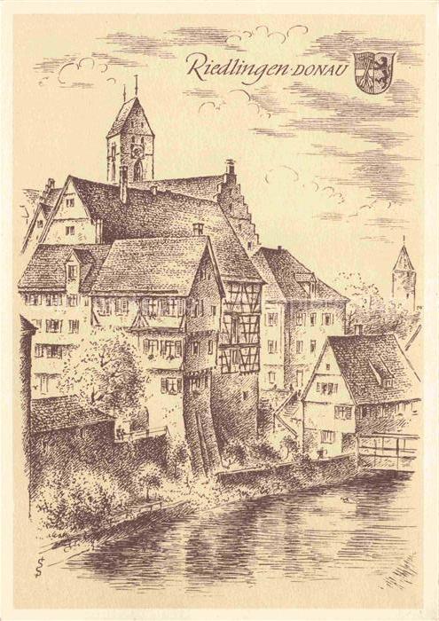 Riedlingen Donau Ludwig Schaefer-Grohe Kuenstlerkarte Serie Wuerttembergische St