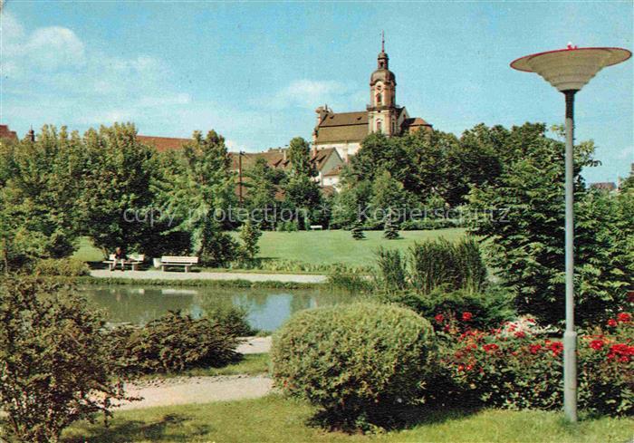 Neckarsulm BW Staedtische Anlagen Blick zur Kirche