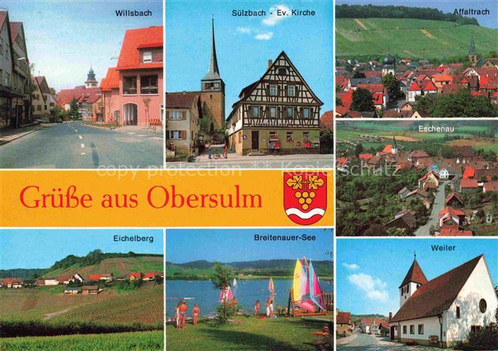 Obersulm mit den Weinorten Affaltrach Eichelberg Eschenau Suelzbach Weiler und W