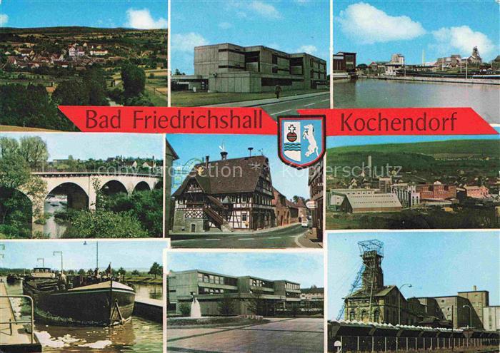 Kochendorf Bad Friedrichshall BW Panorama Binnenschiffahrt Neckar Bruecke Altsta