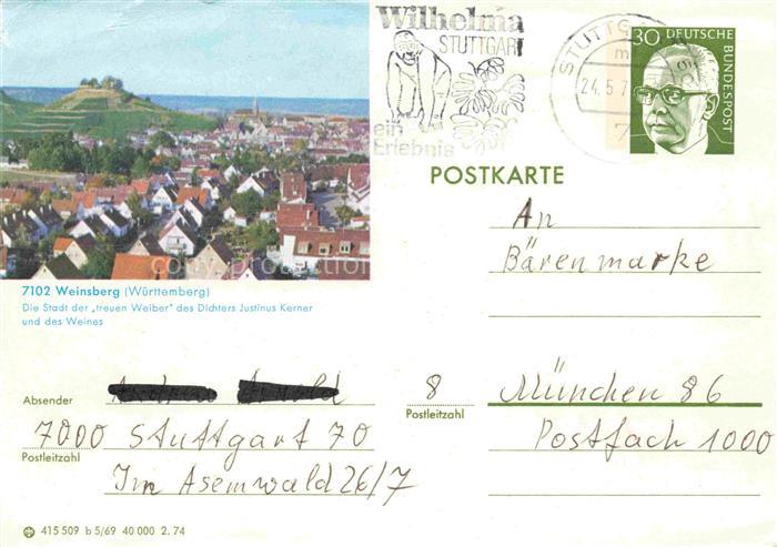 Weinsberg HEILBRONN BW Panorama Stadt der treuen Weiber des Dichters Justinus Ke