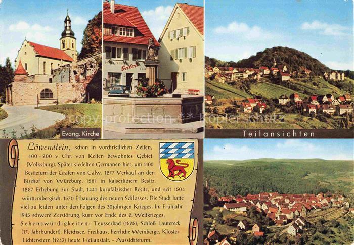 Loewenstein Heilbronn BW Ev. Kirche Brunnen Teilansichten Historie