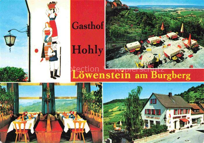 Loewenstein Heilbronn BW Panorama Gasthof Hohly Gastraum Terrasse