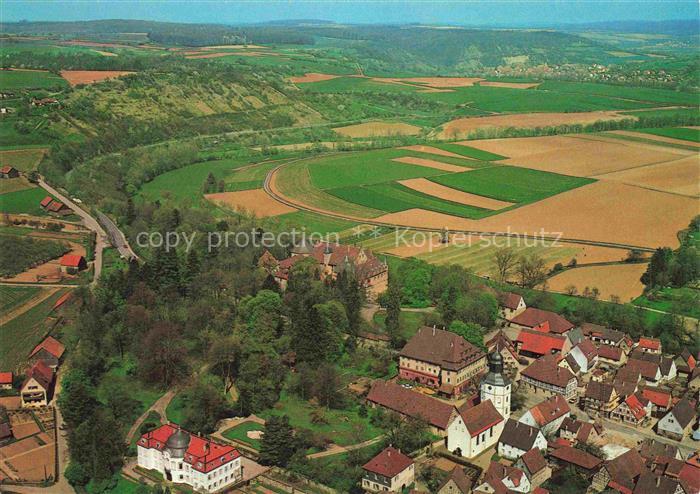 Jagsthausen Heilbronn Panorama mit Goetzenburg Weisses Schloss Rotes Schloss
