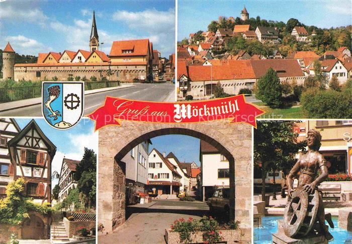 Moeckmuehl Schlossberg mit Goetzenburg und Propstei Stadtmauer Ortszentrum Torbo