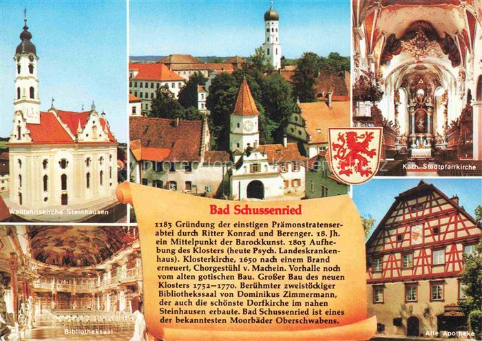 Bad Schussenried Stadtansicht mit Toerle Kirche Innenansicht Alte Apotheke Fachw