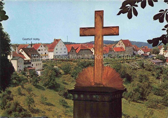 Loewenstein Heilbronn BW Kreuz Blick zum Gasthof Hohly