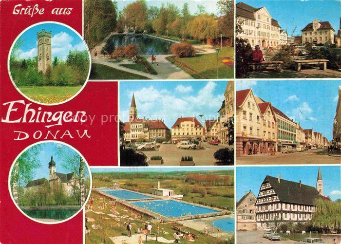 Ehingen Donau Parkanlagen Motive Stadtzentrum Marktplatz Rathaus Kirche Freibad