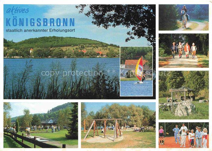 Koenigsbronn Wuerttemberg Panorama Erholungsort am See Gaststaette Minigolf Kind