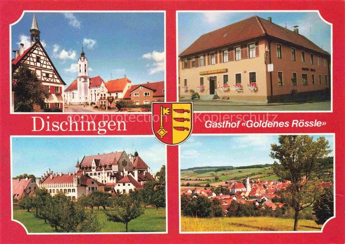Dischingen Heidenheim BW Gasthof Goldenes Roessle Motive Ortszentrum Kirche Pano