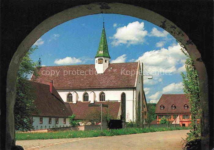 Heiligkreuztal Muenster Klausurgebaeude Nonnenfriedhof Blick aus dem Torbogengeb