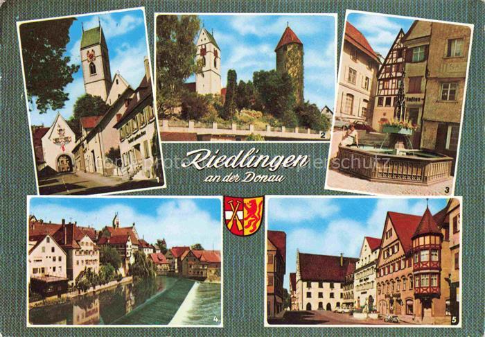 Riedlingen Donau Zwiefalter Tor Kirche Stadtmauer Schwedenbrunnen Donauwehr Mark