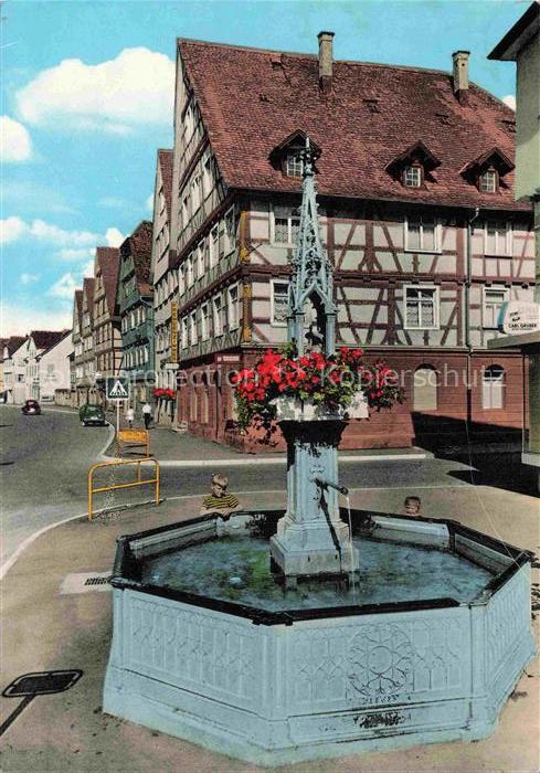 Mengen Wuerttemberg Ortszentrum Brunnen Fachwerkhaeuser