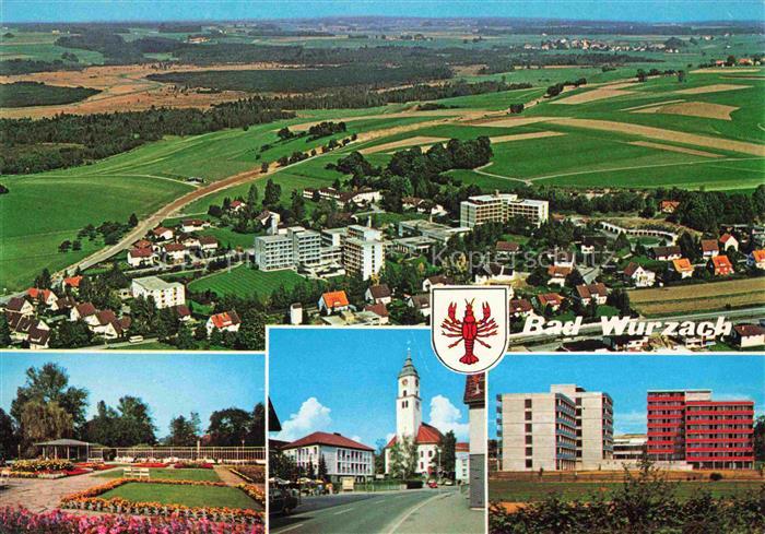 Bad Wurzach Ravensburg BW Luftaufnahme Moorheilbad Parkanlagen Kirche Hochhaeuse