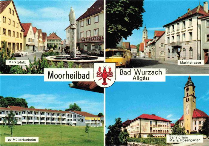 Bad Wurzach Ravensburg BW Moorheilbad Marktplatz Brunnen Marktstrasse Muetterkur