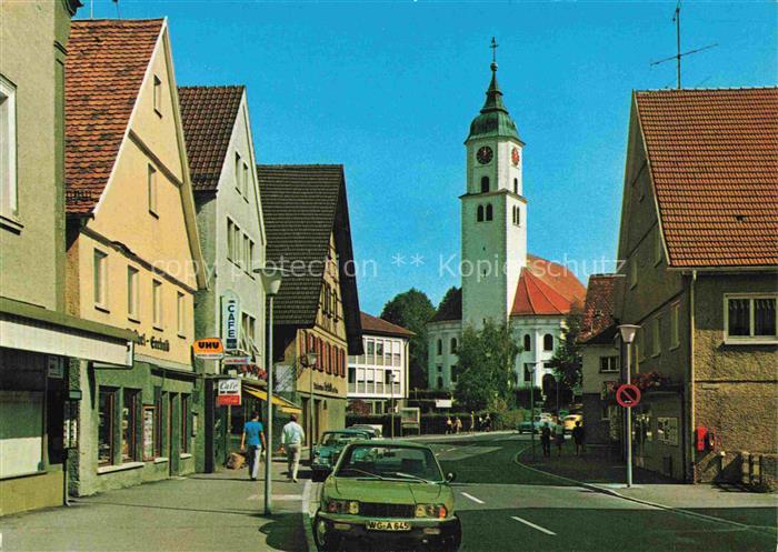 Bad Wurzach Ravensburg BW Hauptstrasse Ortszentrum Kirche