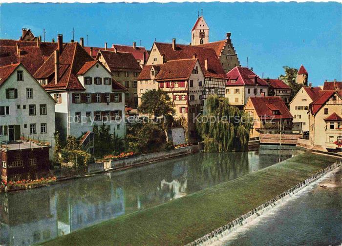 Riedlingen Donau Donauwehr Blick zur Altstadt