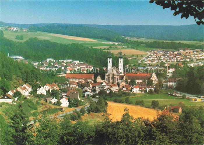 Zwiefalten Wuerttemberg Panorama Blick gegen Muenster ehemalige Benediktiner-Klo