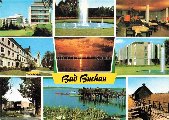 Bad Buchau Federsee Biberach BW Teilansichten Moorbad Kurhaeuser Restaurant Fede