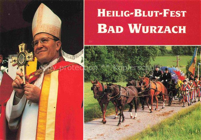 Bad Wurzach Ravensburg BW Heilig-Blut-Fest mit Reiterprozession Bischof