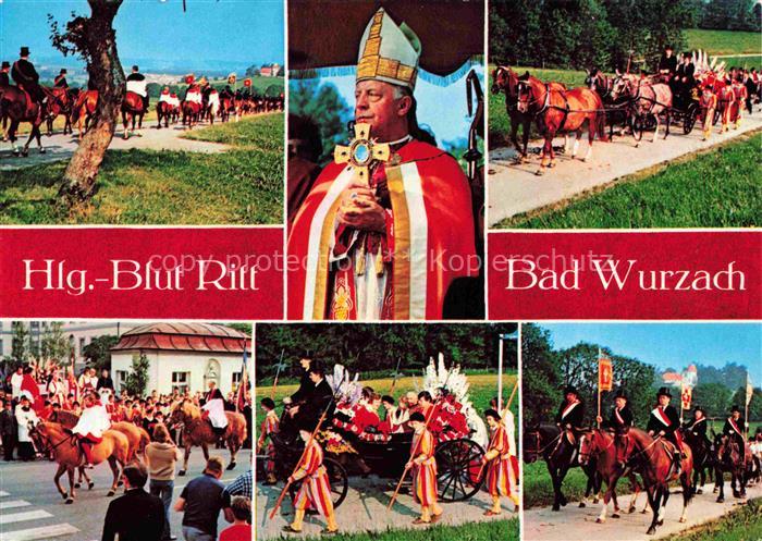 Bad Wurzach Ravensburg BW Heilig-Blut-Fest mit Reiterprozession Bischof