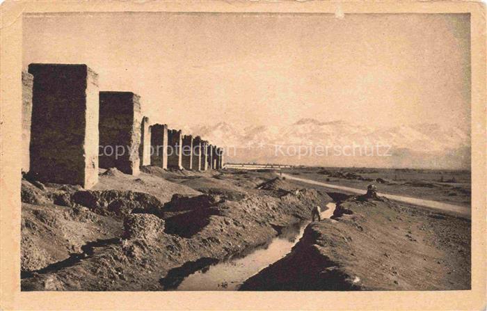 Marrakech Marrakesch Maroc Les vieux murs et l'Atlas