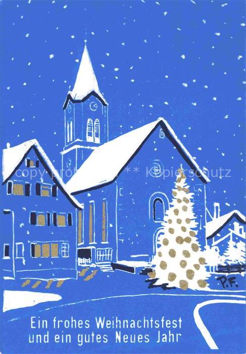 Sulzbach Malsch Karlsruhe BW Weihnachtskarte St Ulrichskirche