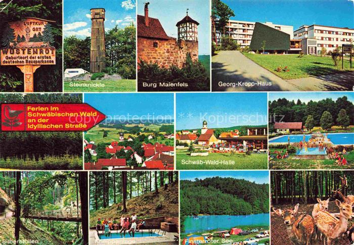 Wuestenrot Steinkirche Burg Maienfels Cafe Waldeck Schwaeb Wald Halle Schwimbad