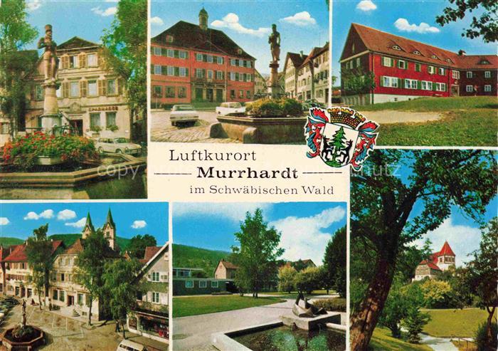 Murrhardt Rems-Murr-Kreis BW Brunnen Marktplatz Rathaus Park Kirche