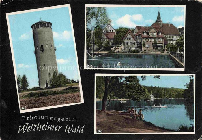 Welzheim BW Feuersee Wasser und Aussichtsturm Kaisersbach Ebnisee