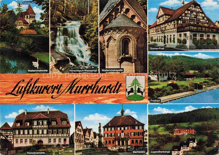 Murrhardt Rems-Murr-Kreis BW Walterichskirche Hoerschbach Wasserfall Sonne Post