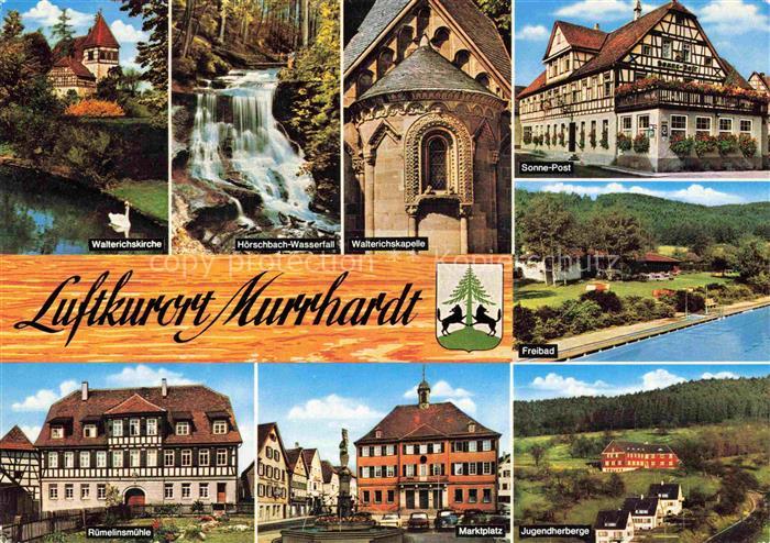 Murrhardt Rems-Murr-Kreis BW Walterichskirche Hoerschbach Wasserfall Sonne Post