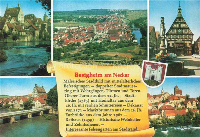 Besigheim Neckar Neckarpartien Panorama Brunnen Rathaus