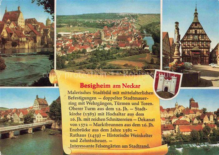 Besigheim Neckar Neckarpartien Stadtansicht Rathaus Brunnen