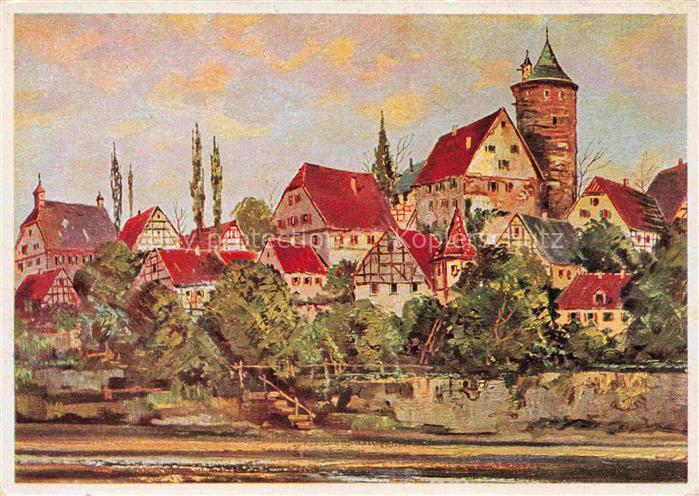 Besigheim Enzpartie Schloss Gemaelde