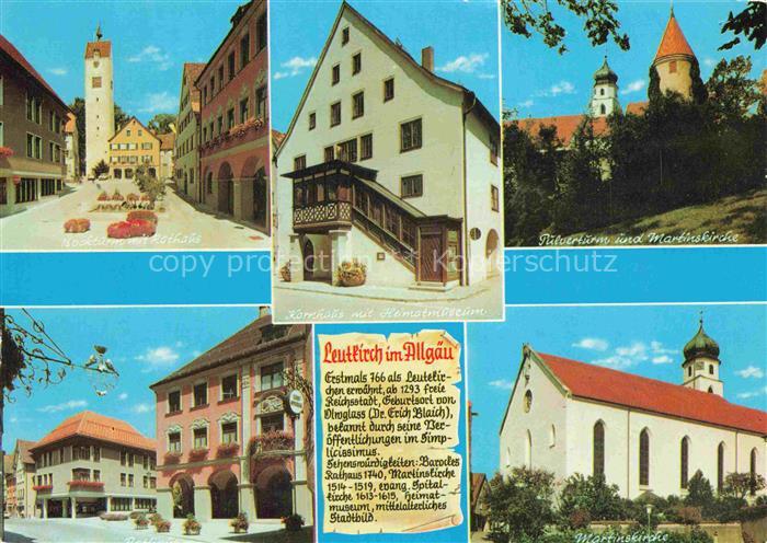 Leutkirch Bockturm Rathaus Heimatmuseum Kornhaus Pulverturm Martinskirche