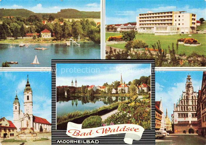 Bad Waldsee Seepartien Sanatorium Kirche Rathaus