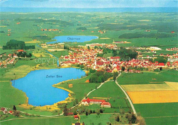 Kisslegg Fliegeraufnahme mit Obersee und Zeller See