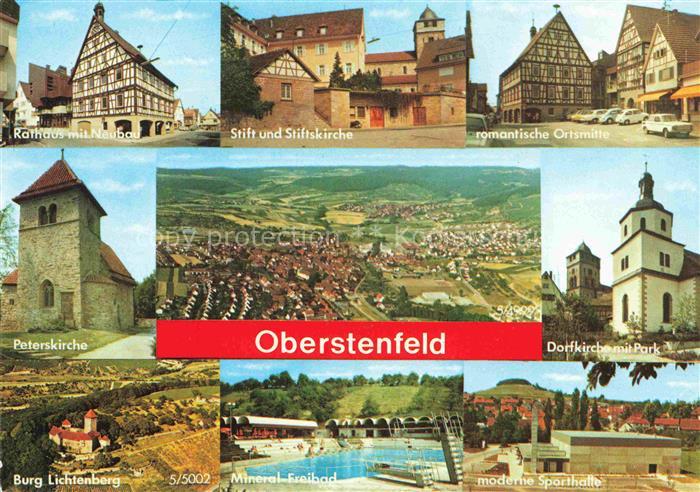 Oberstenfeld Ludwigsburg BW Rathaus Stiftskirche Ortsitte Peterskirche Panorama