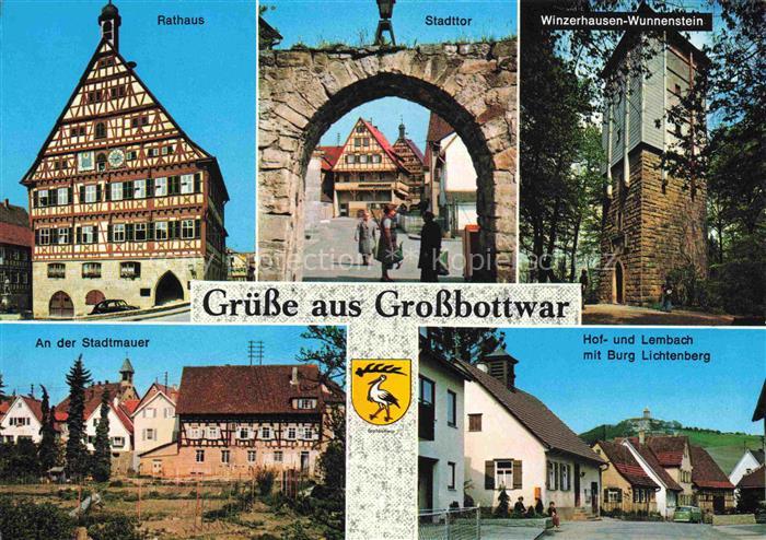 Grossbottwar Ludwigsburg BW Rathaus Stadttor Winzerhausen Wunnenstein Stadtmauer