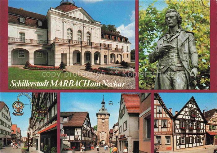 Marbach  Neckar Museum Schiller Denkmal Strassenpartien Torturm