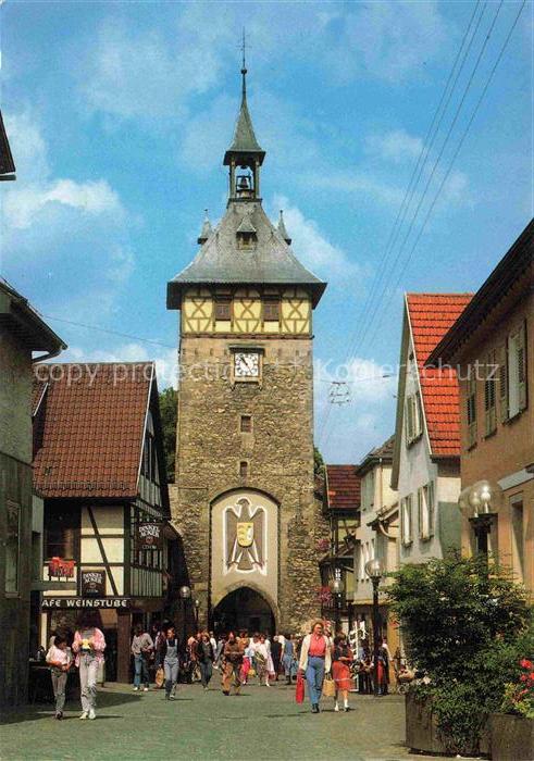 Marbach  Neckar Fussgaengerzone am Torturm