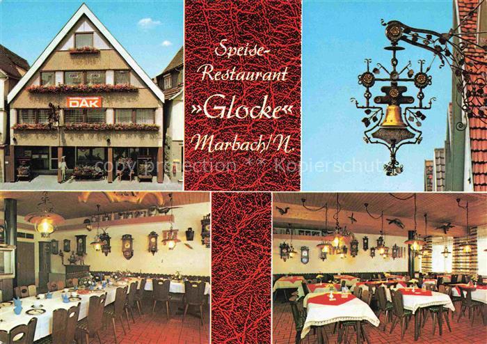Marbach  Neckar Speiserestaurant Glocke Gastraeume Wirtshausschild